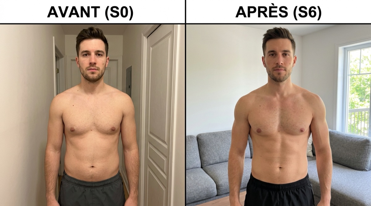 Définition et gainage pectoral résultat 6 semaines de pompes progressives